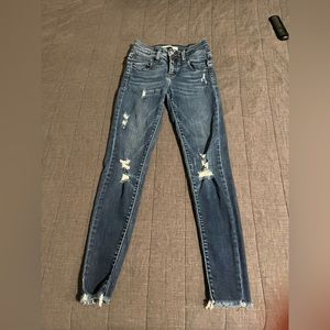 Kancan dark wash distressed skinny jeans